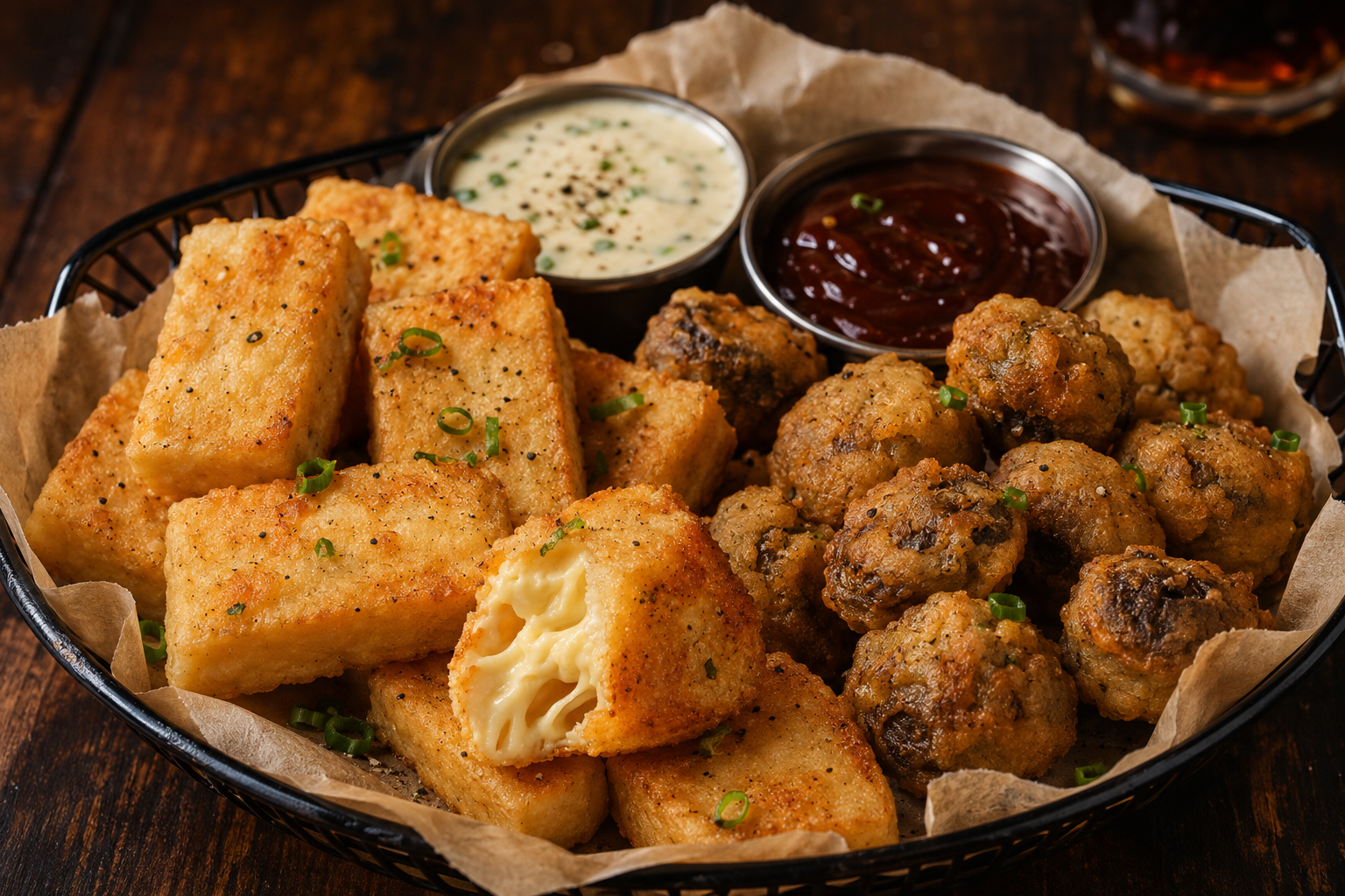 Plant-Forward Crispy Platter menu presentation
